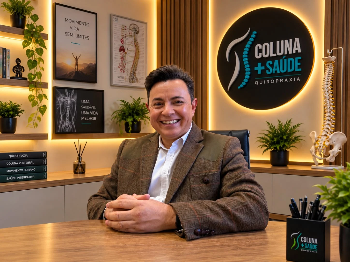 Dr. Luis Carlos no consultório da Coluna + Saúde